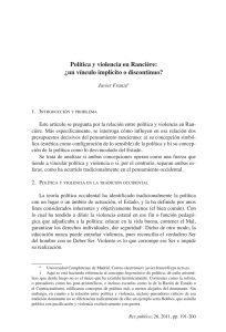 Política y violencia en Rancière: ¿un vínculo implícito o discontinuo?