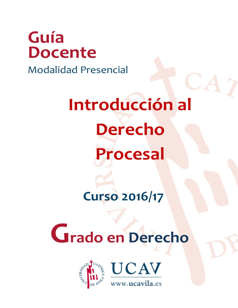 Guía Docente Introducción Al Derecho Procesal