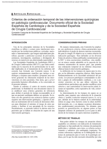 Criterios de ordenación temporal de las intervenciones quirúrgicas