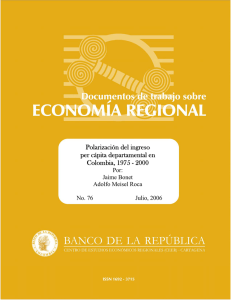 Polarización del ingreso per cápita departamental en Colombia