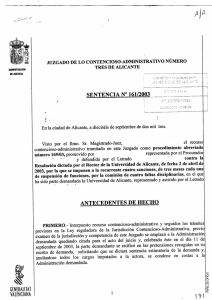 Sentencia 161/03 - Universidad de Alicante