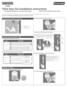 Thick Door Kit Installation Instructions
