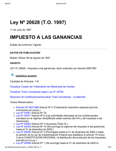 Ley Nº 20628 (T.O. 1997) IMPUESTO A LAS GANANCIAS