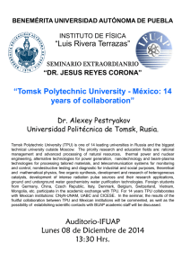 Tomsk Polytechnic University - México: 14 years of collaboration