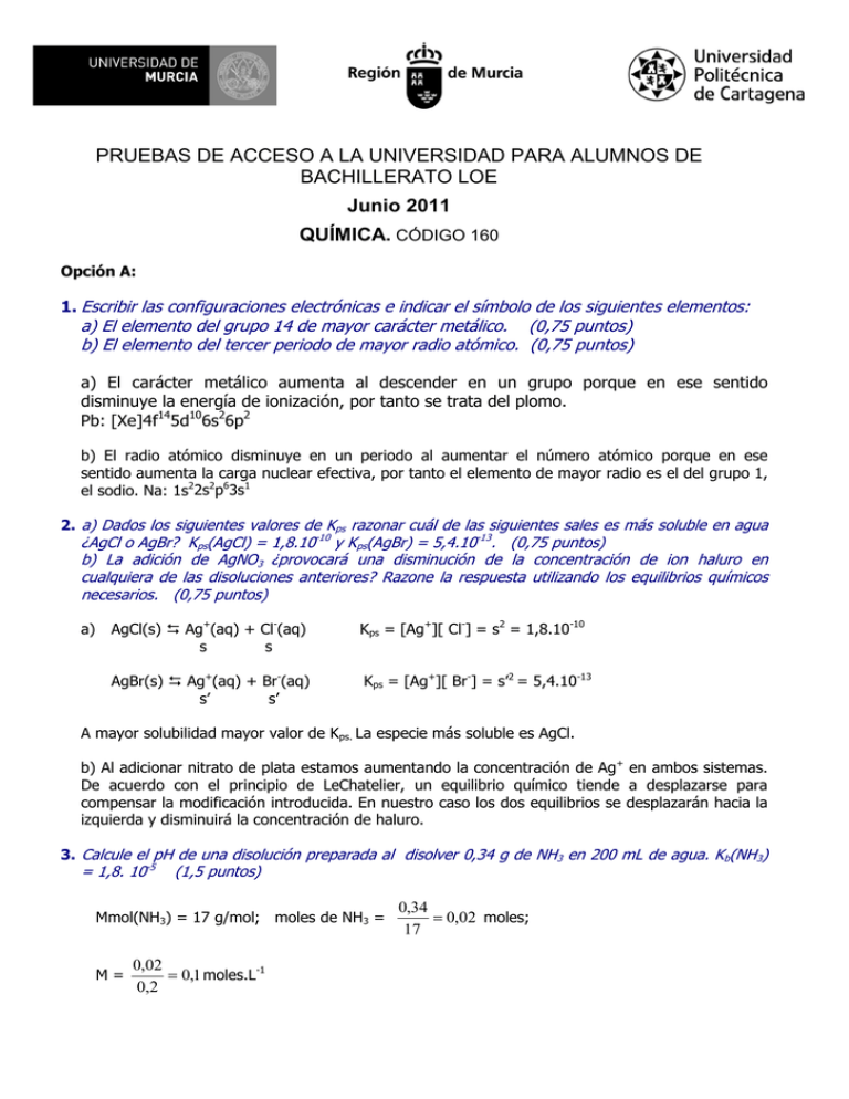 PRUEBAS DE ACCESO A LA UNIVERSIDAD PARA ALUMNOS DE