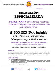 SELECCIÓN ESPECIALIZADA $ 500.000 IVA incluido