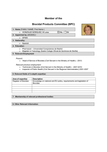 Member of the Biocidal Products Committee (BPC)