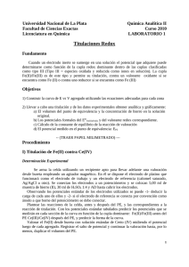 Titulaciones Redox - Universidad Nacional de La Plata