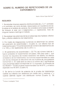 SOBRE EL NUMERO DE REPETICIONES DE UN EXPERIMENTO