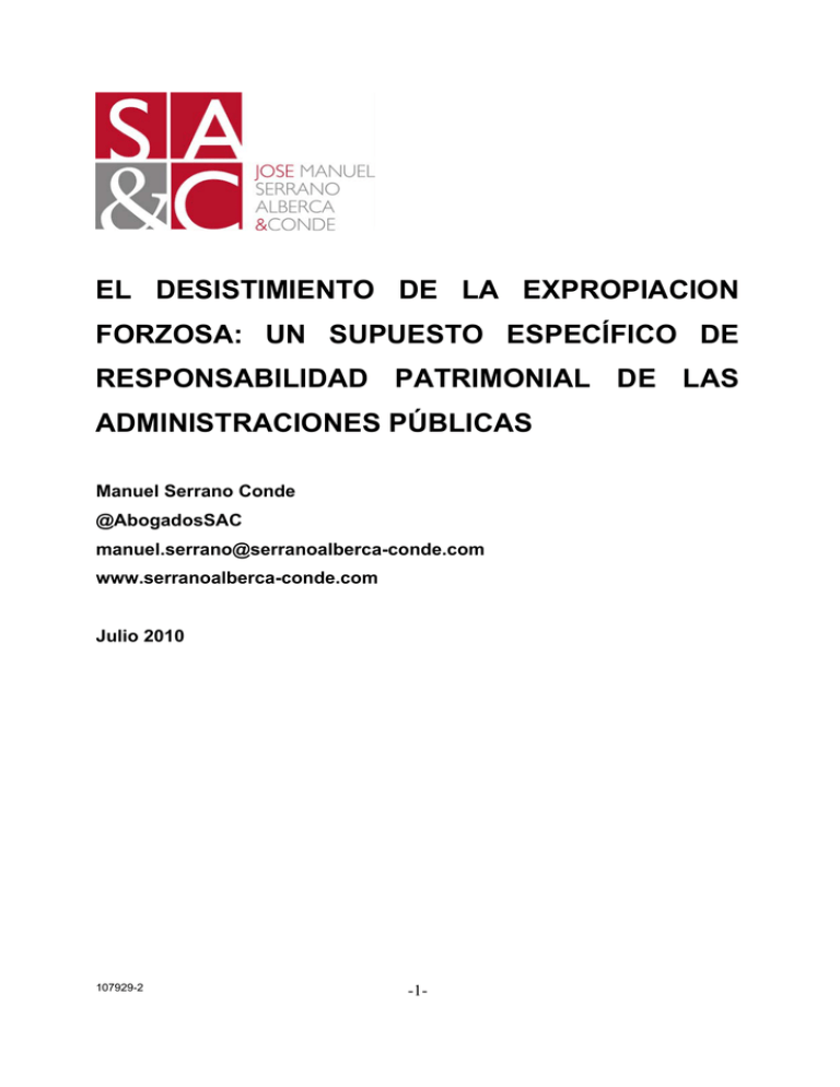 Desistimiento De La Expropiaci n Forzosa