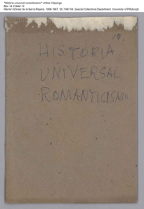 "Historia universal romanticismo": Article Clippings Box 14, Folder