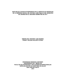 análisis de causas de reingreso en el servicio de