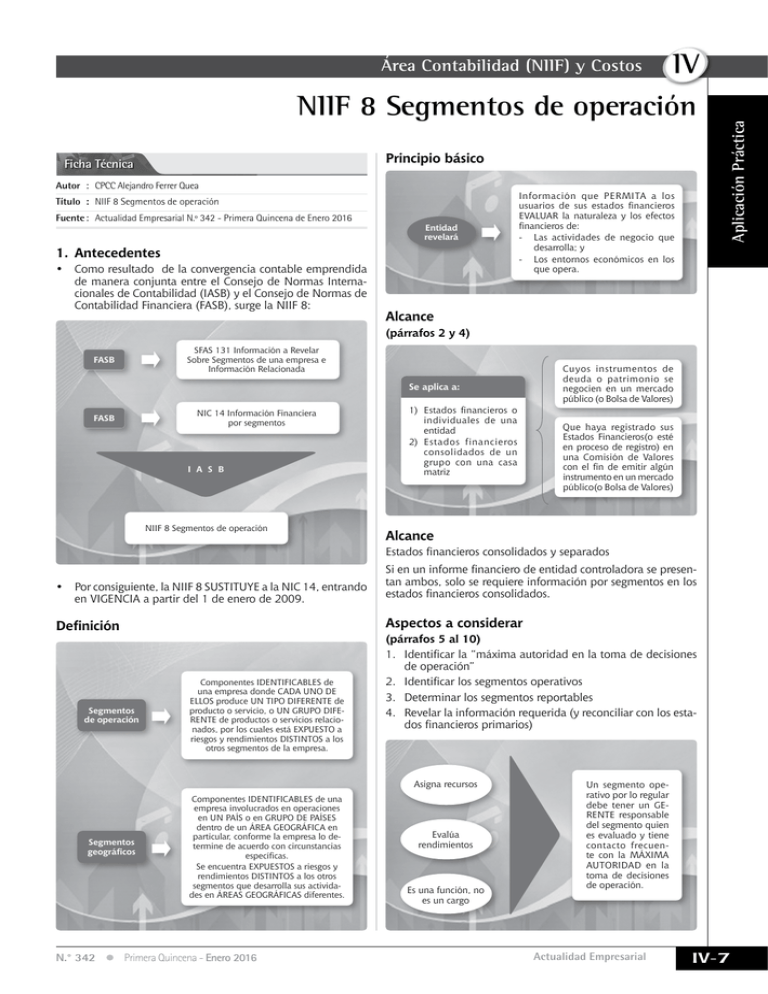 IV NIIF 8 Segmentos De Operación