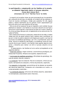 La participación y comunicación con las familias en la escuela, un