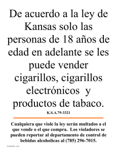 By law, cigarettes - Kansas Department of Revenue