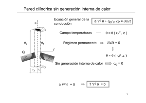 z r Pared cilíndrica sin generación interna de calor