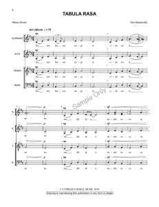 Tabula Rasa - Cypress Choral Music