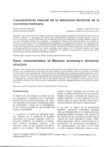 Características básicas de la estructura territorial de la economía