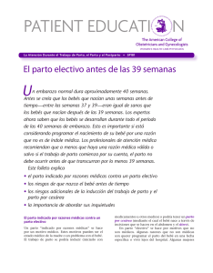 Patient Education Pamphlet, SP181, El parto electivo antes