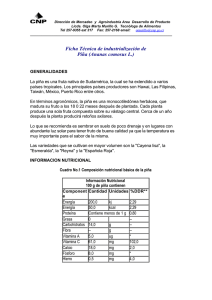 Ficha Técnica de industrialización de Piña (Ananas comosus L.)