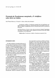 Presencia de Pseudomonas marginalis y P. viridiflava sobre Kiwi en