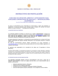 instructivo de postulación - Banco Central del Uruguay