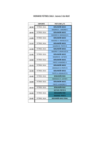 HORARIO FÚTBOL SALA - Colegio Sagrada Familia de Pinto