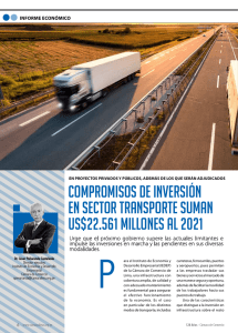 compromisos de inversión en sector transporte suman us$22.561