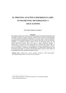 EL PROCESO ANALÍTICO JERÁRQUICO (AHP). FUNDAMENTOS