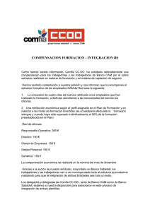 COMPENSACION FORMACION - INTEGRACION BS - Comfia-CCOO