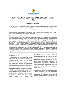 Plan de manejo de la cuenca Magdalena – Cauca PMC