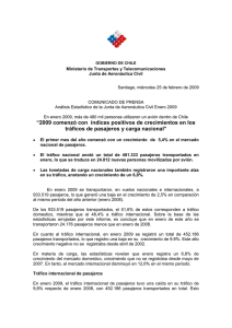 “2009 comenzó con índices positivos de crecimientos en los tráficos