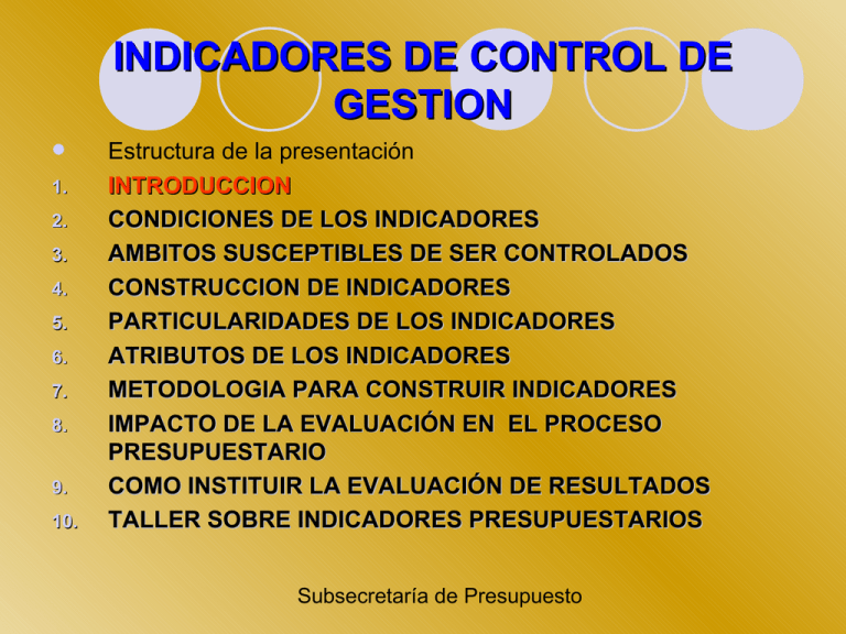 INDICADORES DE CONTROL DE GESTION