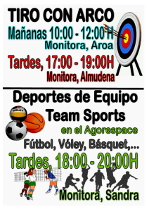 tiro con arco, futbol, voley, basquet