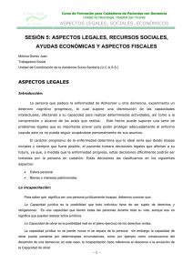 sesión 5: “aspectos legales, recuros sociales, ayudas económicas y