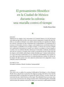 El pensamiento filosófico en la Ciudad de México durante la colonia