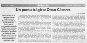 Un poeta trágico: Omar Cáceres