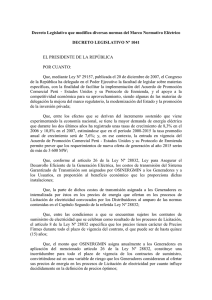 Decreto Legislativo que modifica diversas normas del Marco