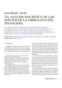 un análisis sincrético de los efectos de la liberalización financiera