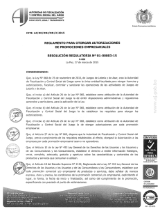 RR-01-00003-15 - Autoridad de Fiscalización del Juego