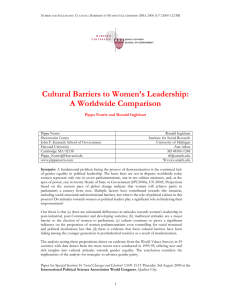 Cultural Barriers to Women`s Leadership