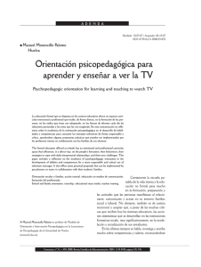 Orientación psicopedagógica para aprender y enseñar a ver la TV