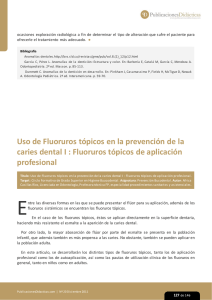 Uso de Fluoruros topicos en la prevencion de la caries dental I