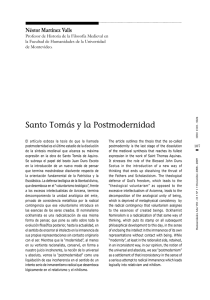Santo Tomás y la Postmodernidad