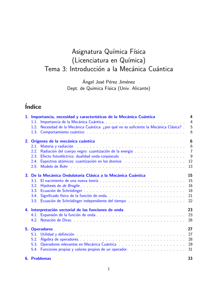 Tema 3 Introducción A La Mecánica Cuántica