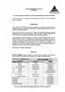 Por medio de la cual se adoptan los módulos de consumo para los