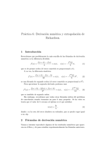 Práctica 6: Derivación numérica y extrapolación de Richardson.
