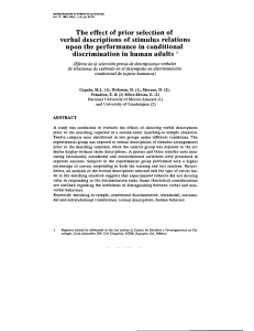 The effect of prior selection of verbal descriptions of stimulus