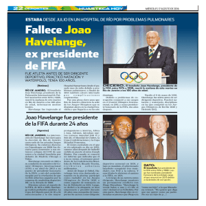Fallece Joao Havelange, ex presidente de FIFa