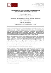 Especialidades en la constitución y ejecución de hipoteca sobre